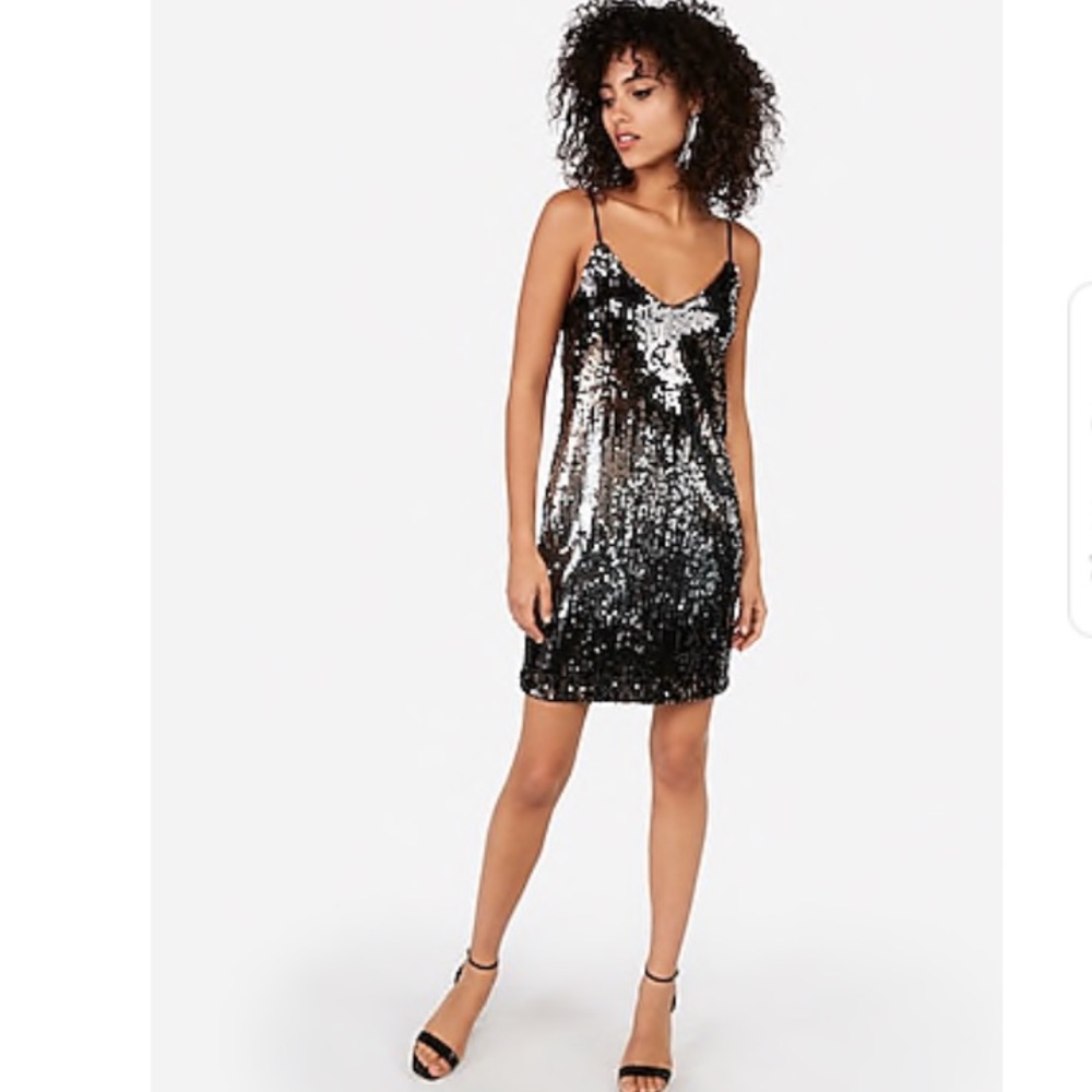 Express Gradient Sequin Cami Dress